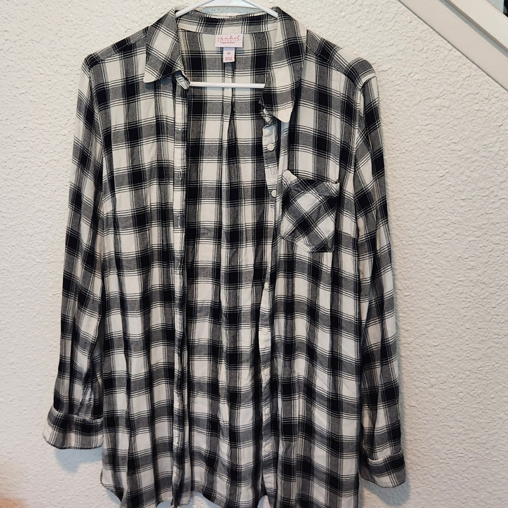 Plaid maternity top